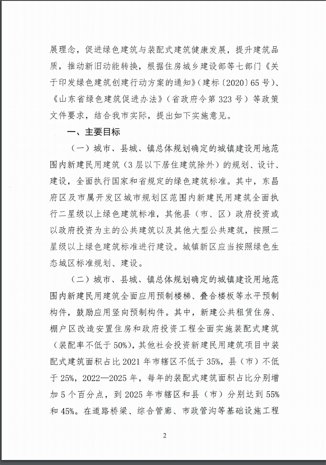 聊城市住房和城鄉(xiāng)建設(shè)局關(guān)于進(jìn)一步促進(jìn)綠色建筑與裝配式建筑健康發(fā)展的實施意見